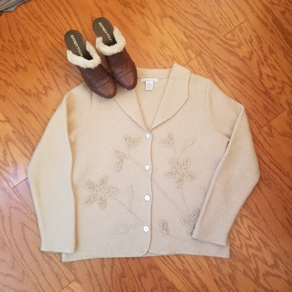 Wool tan sweater jacket M